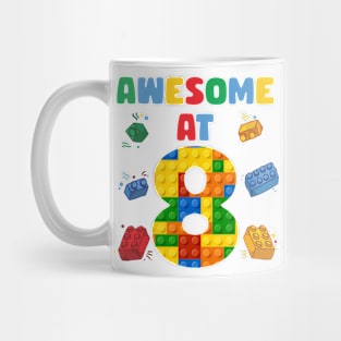 8 Year Old Building Blocks B-day Gift For Boys Kids Mug